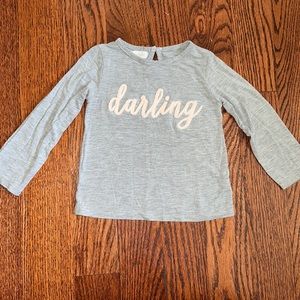 Boutique mud pie “darling” gray shirt - size 24m/ 2T-3T